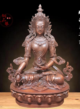 铜品缘紫铜藏传佛堂地藏王摆件