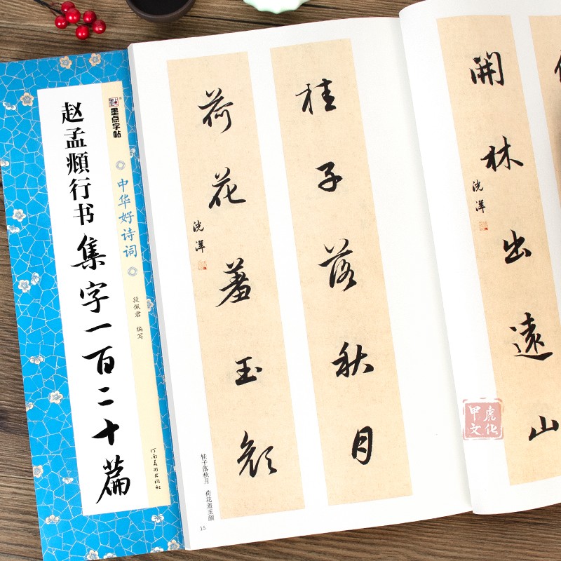 赵孟頫行书集字一百二十篇 中华好诗词 赵孟俯行书集字古诗对联成语古文名篇简体释文创作毛笔书法字帖成人临摹范本赵体墨点练字帖