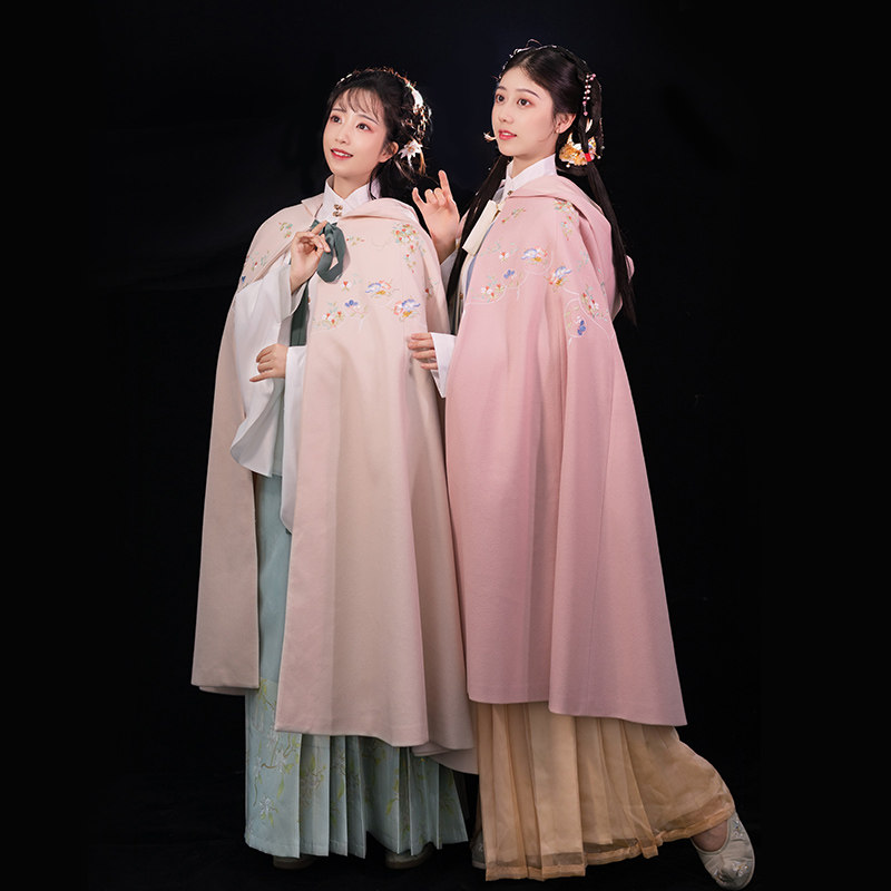 【芝兰玉树斗篷】花朝记汉服银杏百花刺绣五色妮子斗篷秋冬单品