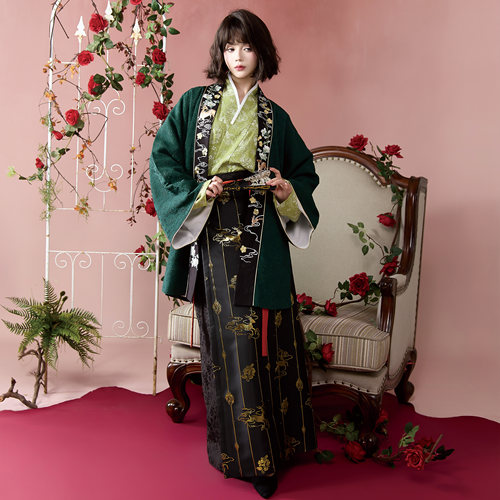 花朝记｜花间灵玑林鹿｜宋制汉服对襟袄飞机袖对襟衫旋裙绿色织金