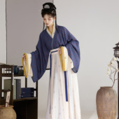 花朝记｜霜降｜晋制汉服晋襦半袖 18破交窬裙印花亲肤透气传统日常