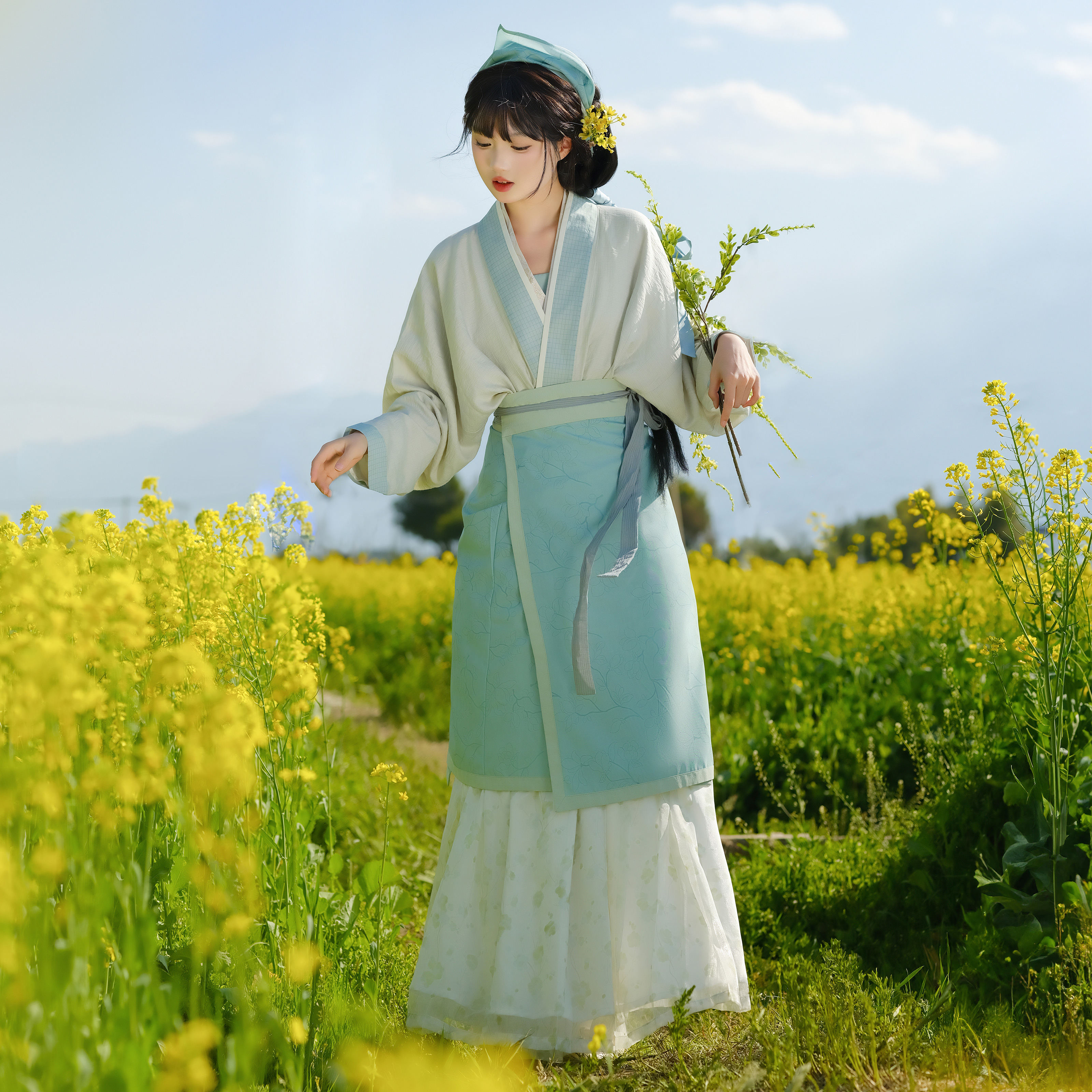 清新田园日常宋制汉服飞机袖