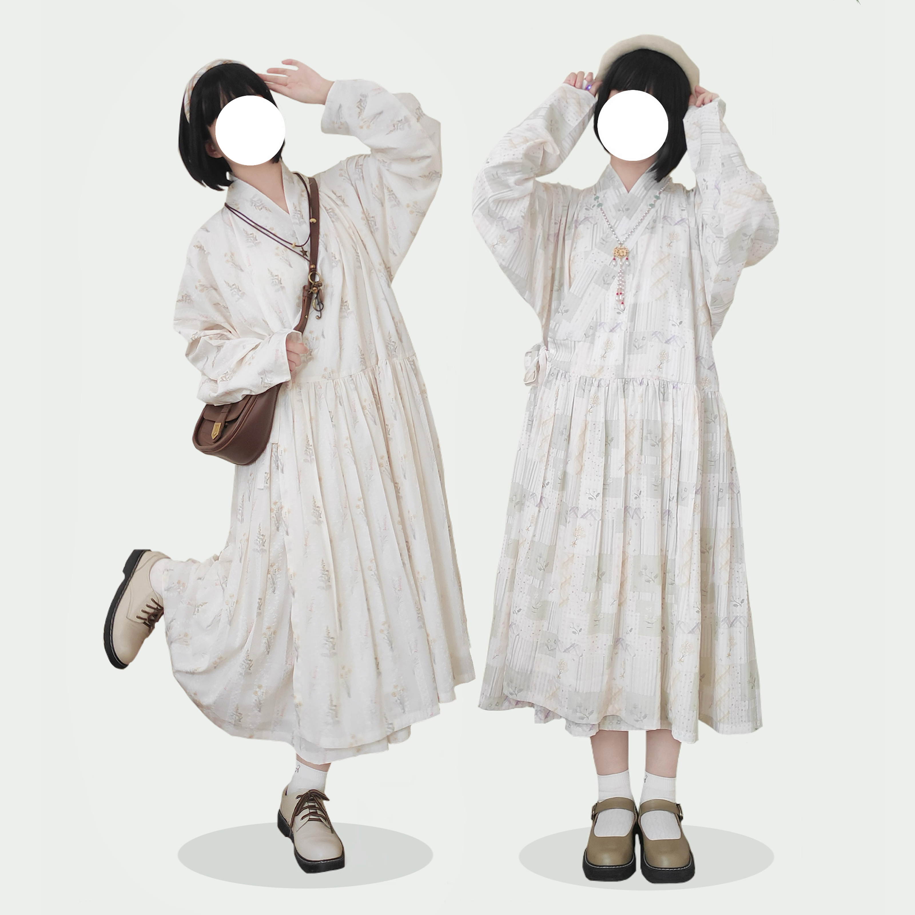 明贴里连衣裙蓬蓬裙日常森系汉服