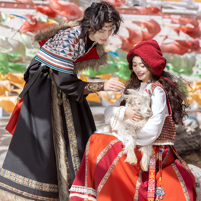 秋冬日常汉服编织唐背子交窬裙