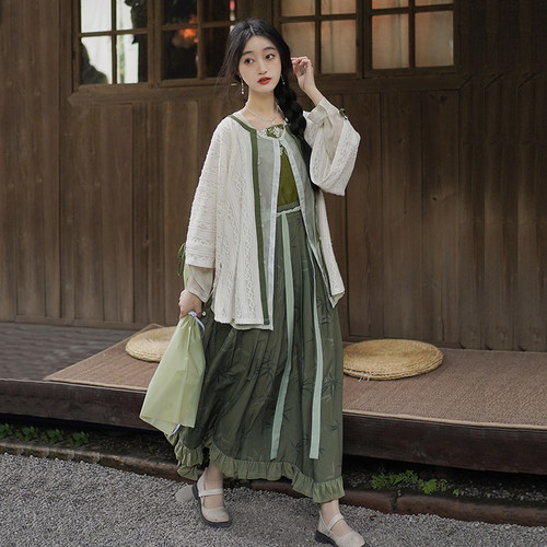 花朝记针织提花日常汉服