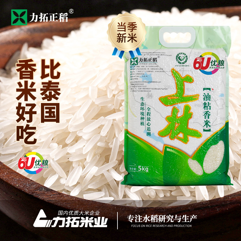 力拓油粘米广西大米10斤热卖上林