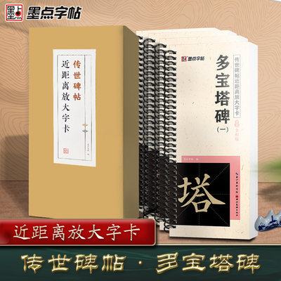 墨点字帖 传世碑帖近距离放大字卡 多宝塔碑原碑精心修缮全文收录全彩放大附视频教程 成人书法爱好者学校师生毛笔临摹字帖