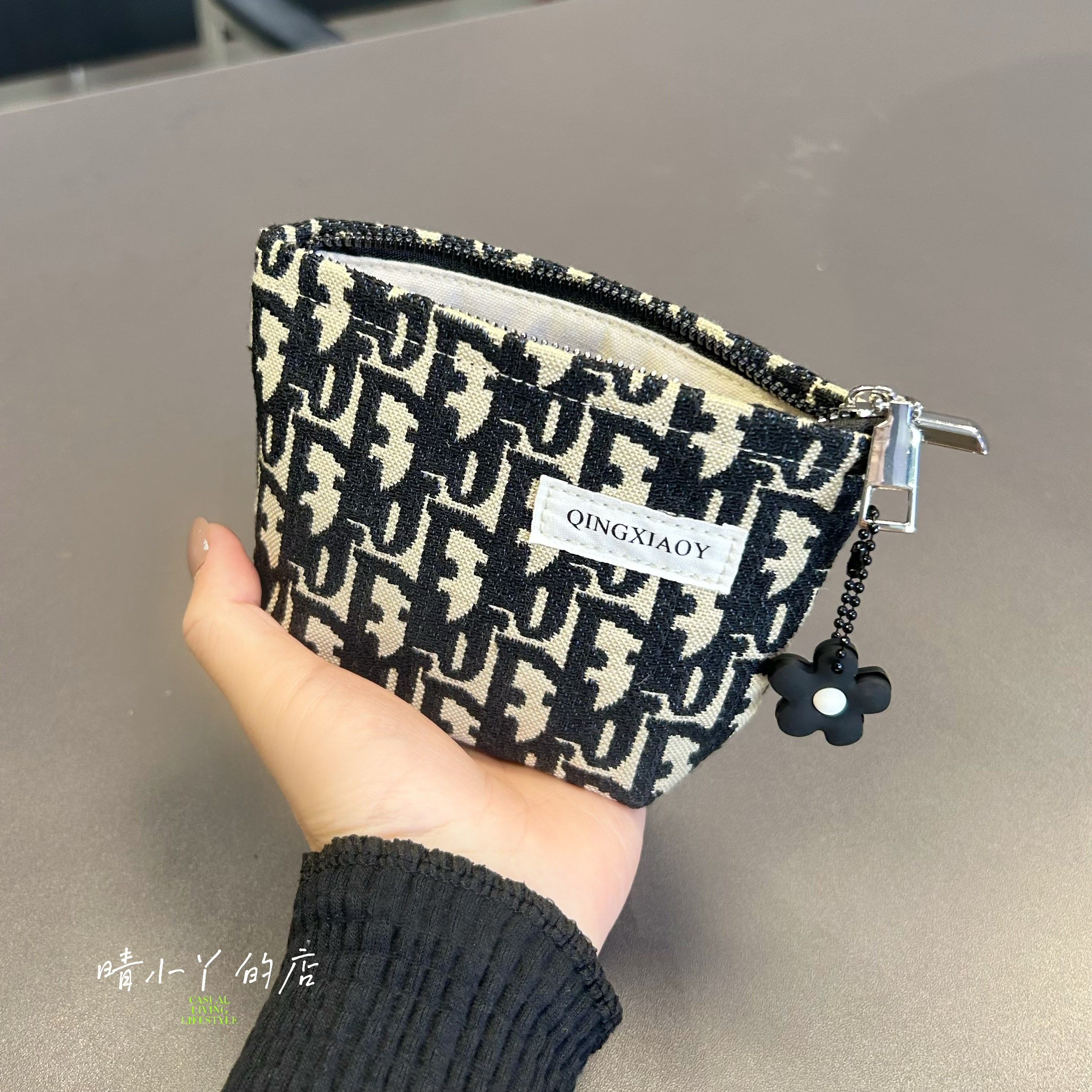 布艺化妆包口红气垫收纳包便携小号化妆袋可爱零钱包高端补妆袋,收纳整理,化妆包,淘宝优惠券,粉丝福利购,淘宝优惠卷