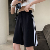 bf风休闲学生跑步高腰纯棉宽松五分裤 新款 外穿 女2025夏季 运动短裤