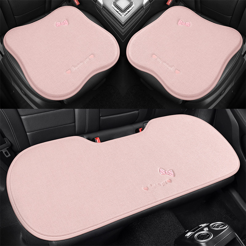 新款汽车坐垫四季通用座垫夏季棉麻高级感透气女生半包座椅垫座套