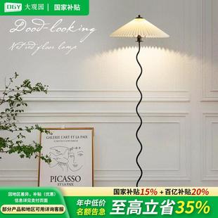 中古百褶落地灯法式 饰床头氛围灯台灯具344K 客厅卧室落地灯北欧装