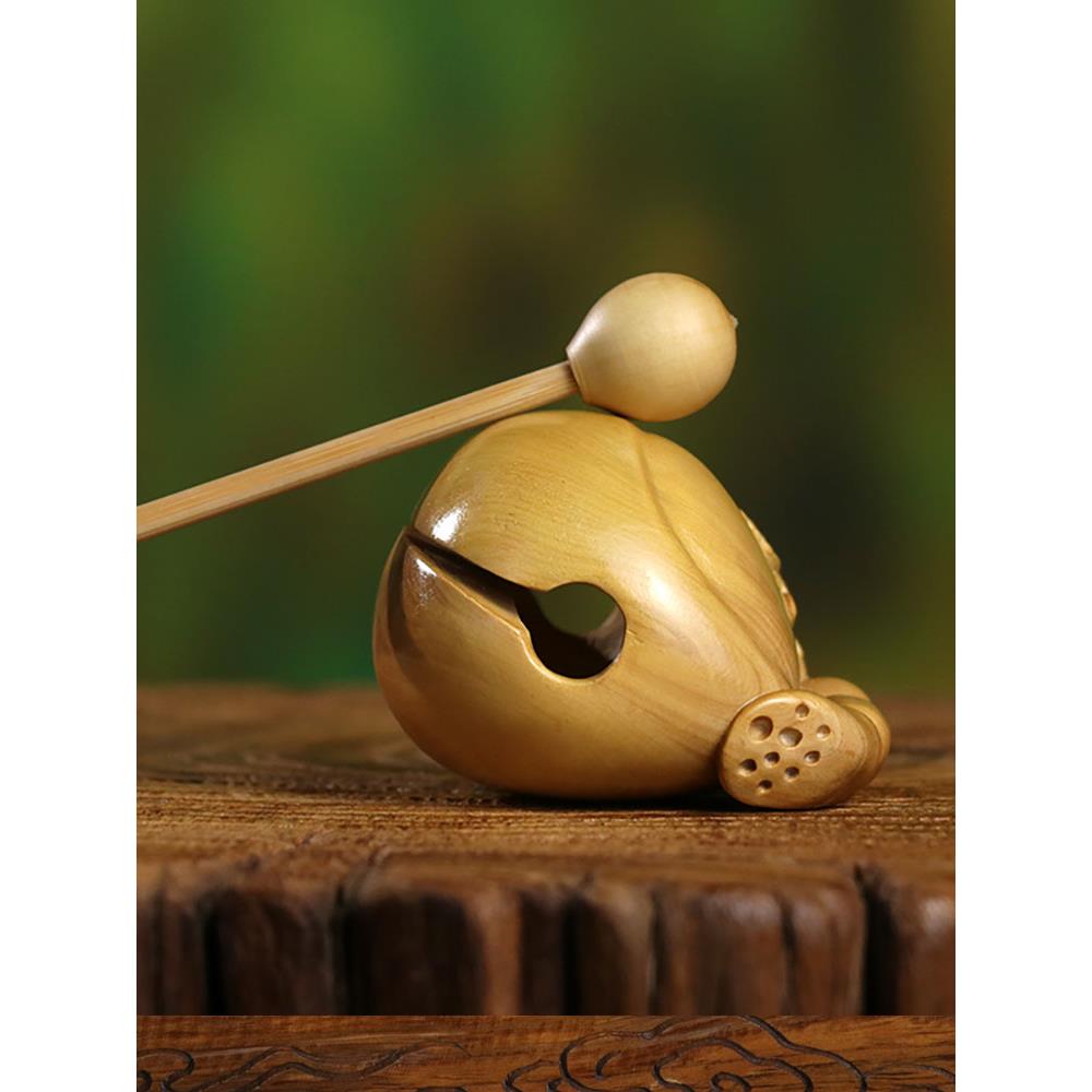 黄杨木雕木鱼木质随身携带中式手把件打击乐器佛系念小摆件