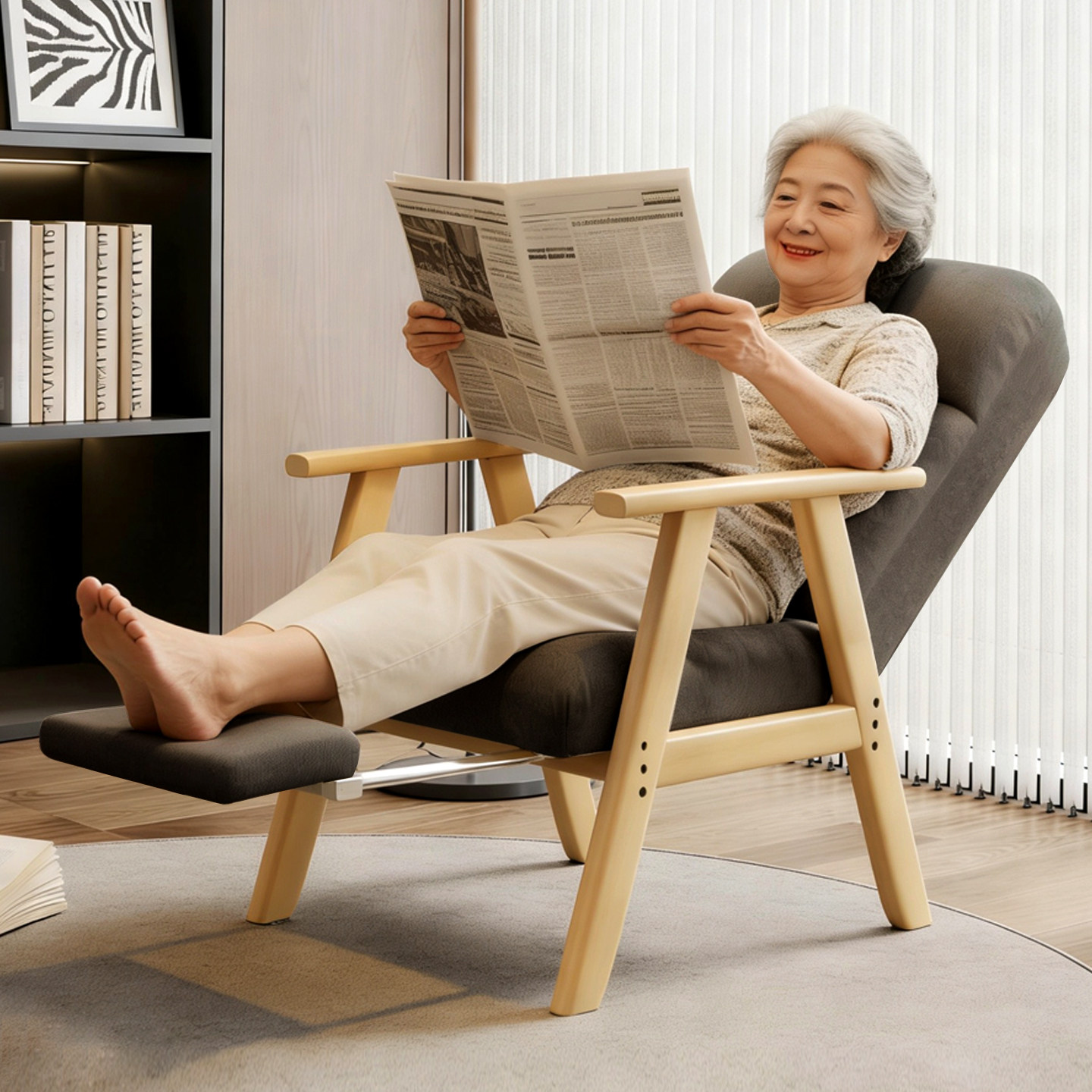 懒人沙发椅老人可躺可睡单人沙发阳台午休躺椅久坐舒适椅护腰椅子