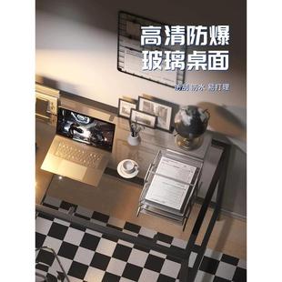 简易电脑桌卧室家用书桌学生写字桌长方形桌子出租屋工作台玻璃桌