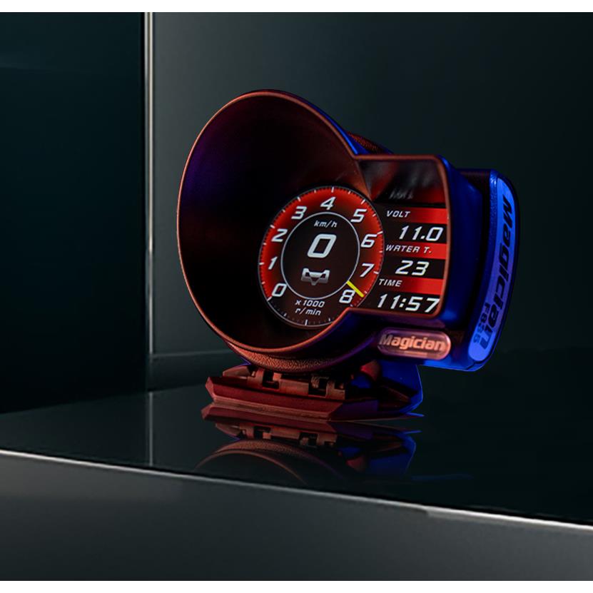 魔术师OBD液晶仪表F835 PLUS多功能数字显车速涡轮转速水温表爆震