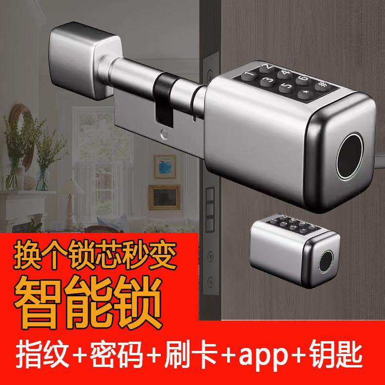 涂鸦智能锁芯蓝牙指纹锁刷卡锁密码断桥铝门锁心葫芦芯机械锁改装