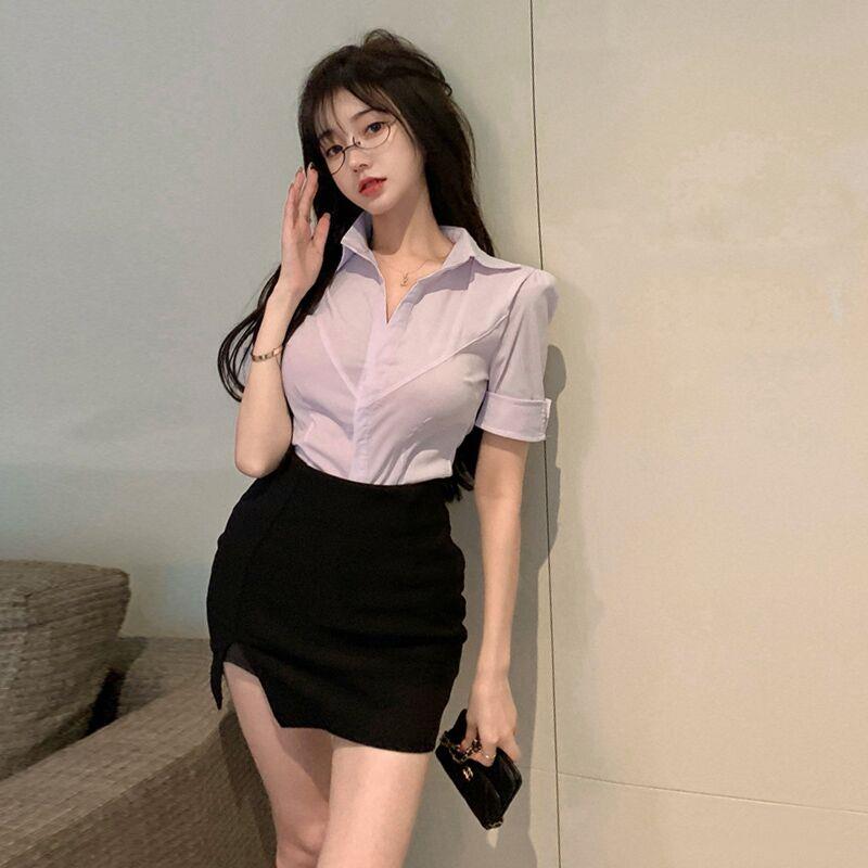 2025新款韩版ol制服套装工作服职业装成熟御姐女白衬衫包臀裙子足