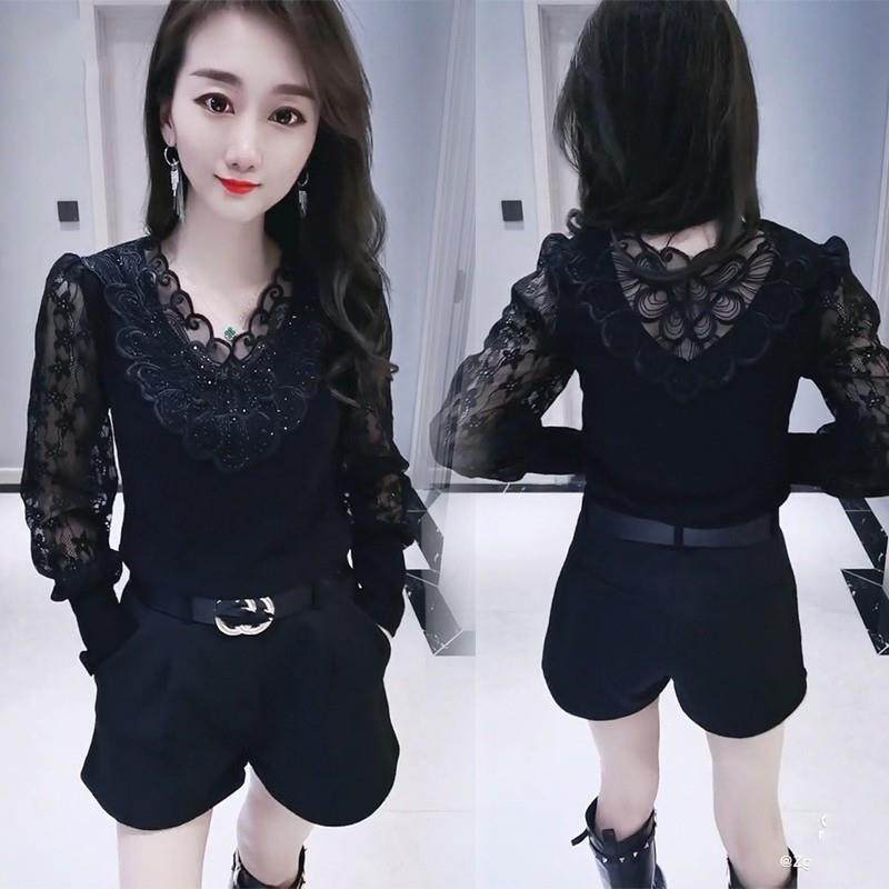2026秋冬新款蕾丝衫女春秋气质V领洋气美背镂空设计感百搭长袖打,女士内衣/男士内衣/家居服,睡衣上装,淘宝优惠券,粉丝福利购,淘宝优惠卷