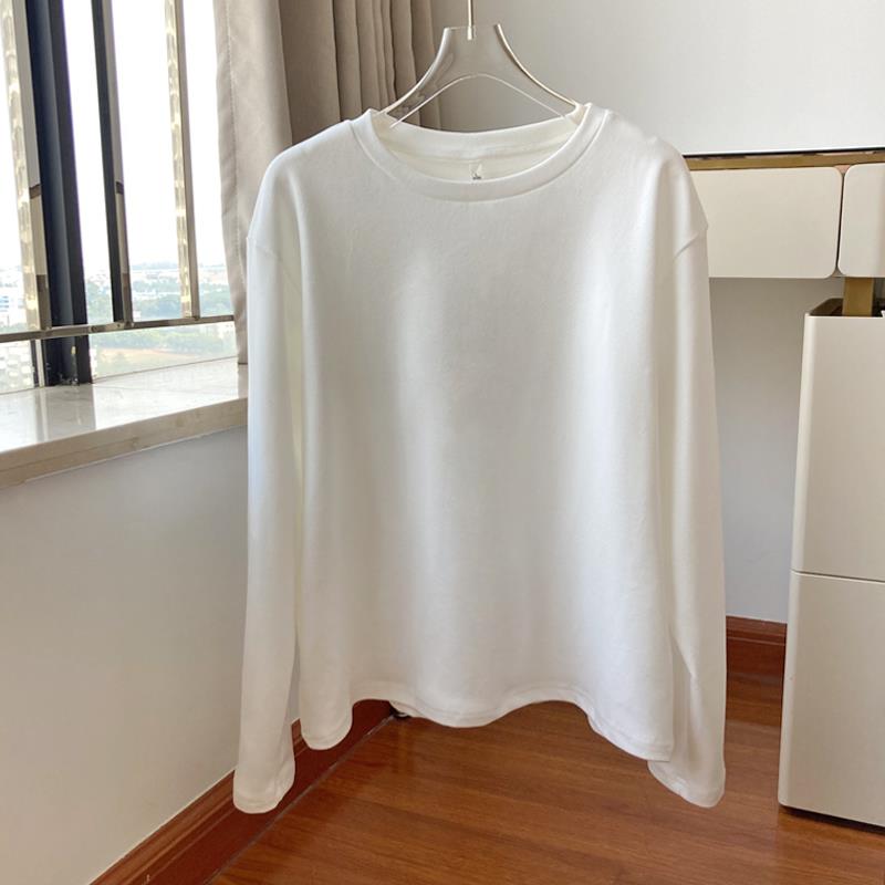 2025新款韩版宽松简约基础款内搭上衣冬德绒打底衫女磨毛加绒厚款
