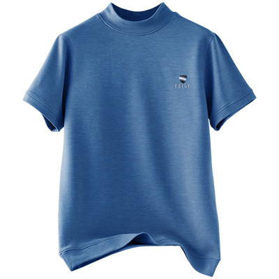 中领短袖T恤男加绒加厚保暖半高