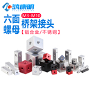 M3M4六面四方螺母正方体固定块长条形长方体螺帽机器人桥架接头M6