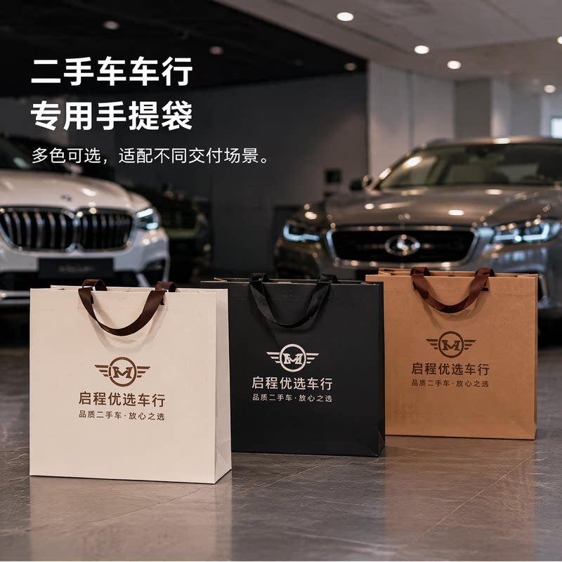 精致纸袋手提袋二手车行稳妥资料加厚包装袋定制购物袋礼品袋Y613