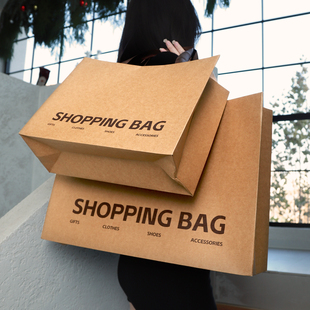 服装店手提袋定制牛皮纸袋女装袋子高级礼品袋大容量包装袋Y263