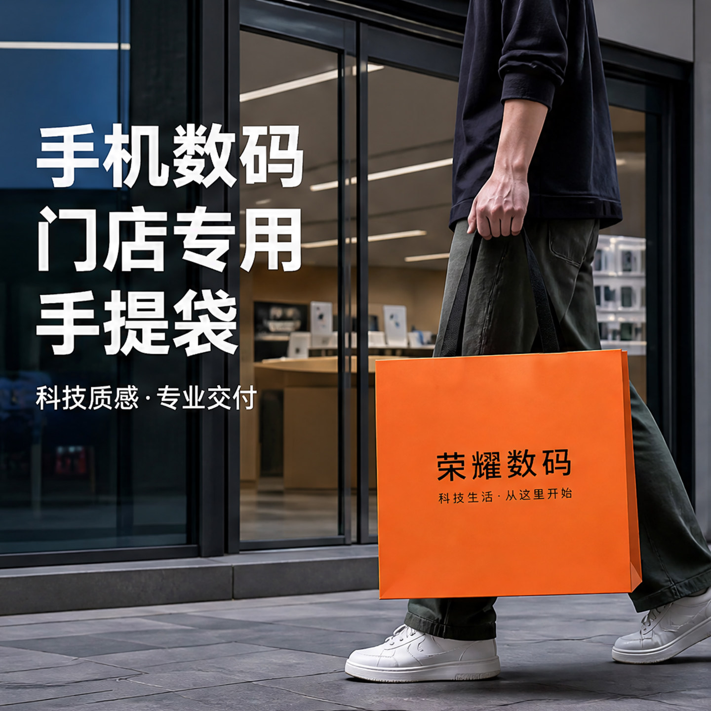 纸袋手提袋手机数码店科技潮流加厚包装袋相机点子配件礼袋Y565