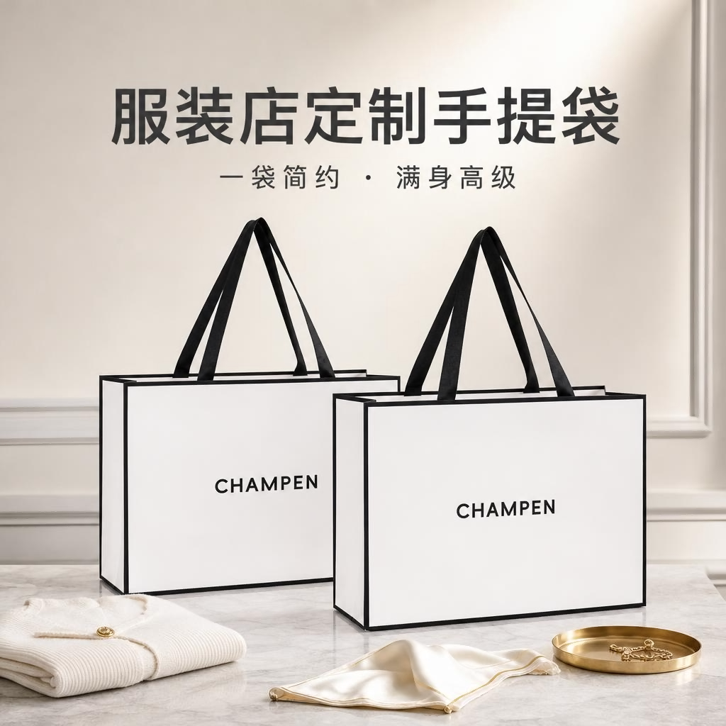 高端服装店手提袋定制女装店纸袋奢侈品包装袋高级感购物袋子Y640