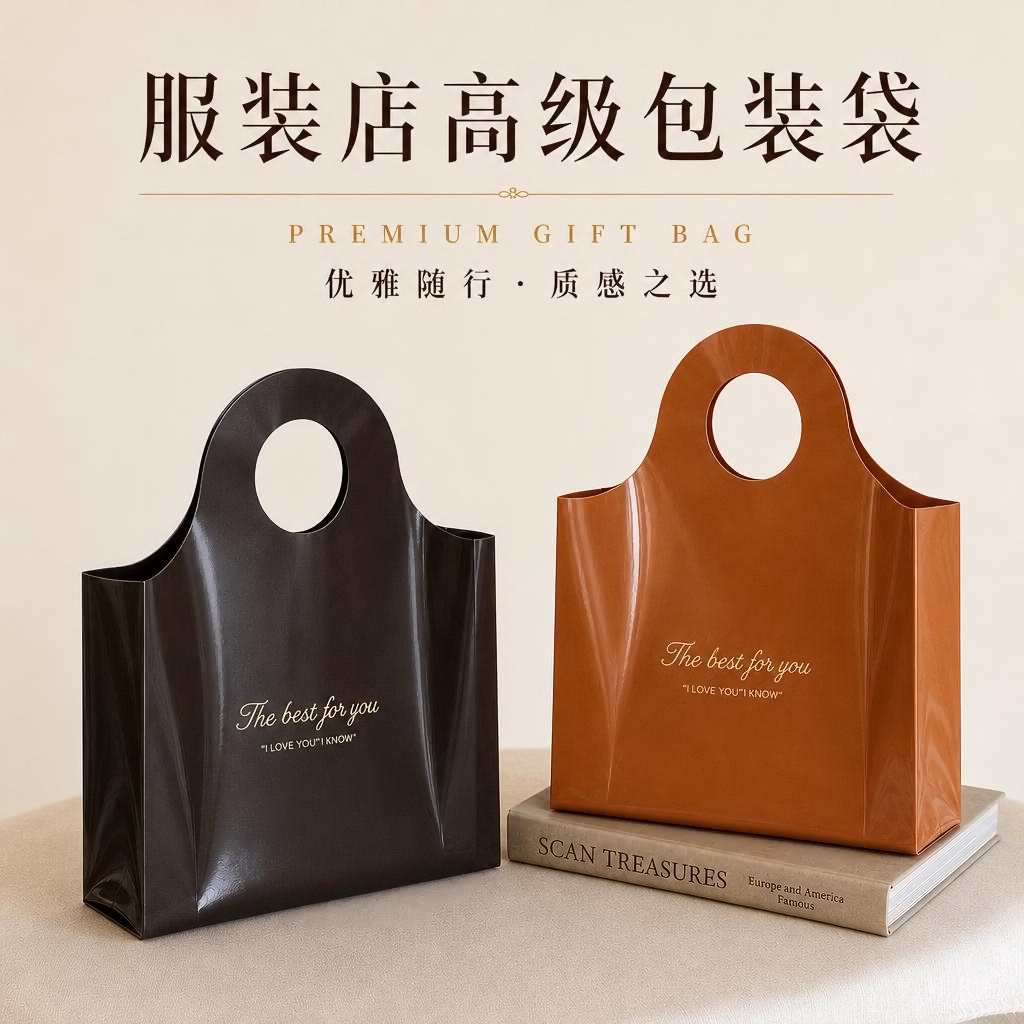 秋冬简约塑料手提袋可定制