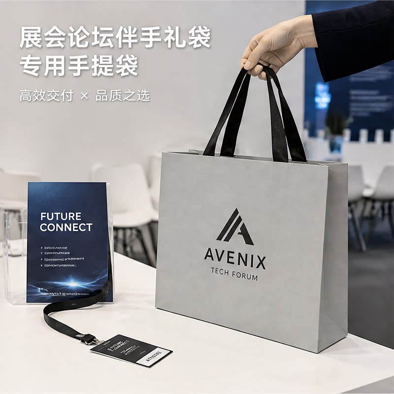高端纸袋手提袋展会论坛大气资料简约购物袋环保礼品袋包装袋Y608