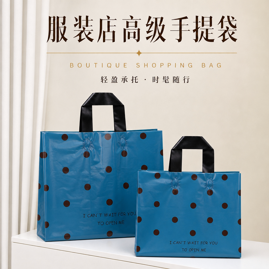 服装店手提袋高级感女装衣服包装塑料可定制购物袋清新网红风L12