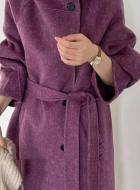 善牌范宽松百搭大衣羊毛外套(配羊毛腰带)（含100羊毛）YS2-n451