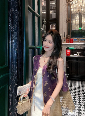 一善家26年早春高定高级气质提花拼接马甲YS2-善X53