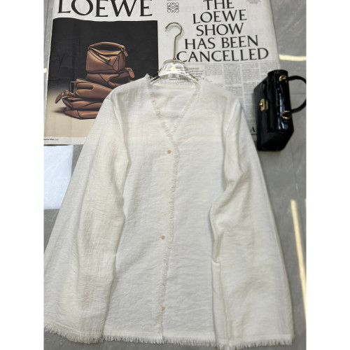 一善服饰冬上新重工毛边设计白色单排扣小衫J3053