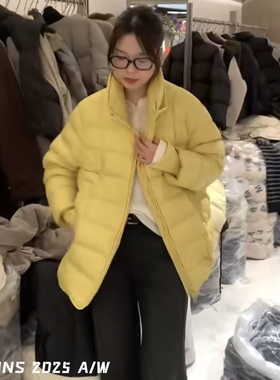 一善家宽松显瘦百搭休闲羽绒服女中长款加厚保暖羽绒服外套31265a