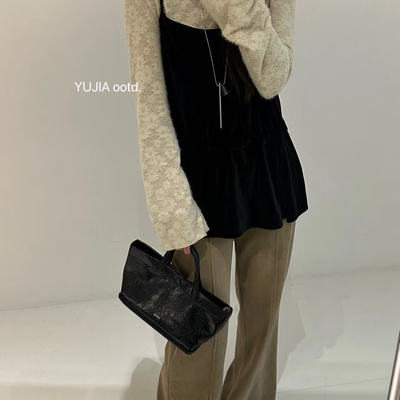 一善家一套姐姐们都太有眼光喽都在疯拿耶打底衫+背心套装YJ4849