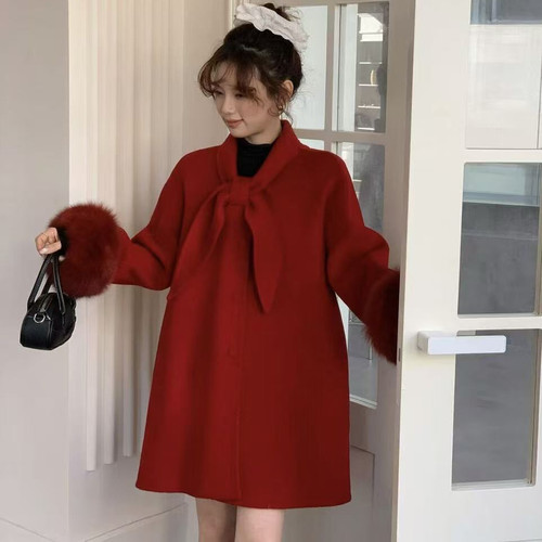 善质高级感羊毛外套(配可拆真狐狸毛袖毛)（含100澳毛）YS1-n512