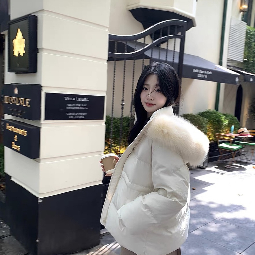 一善设计国标白鸭绒保暖羽绒服外套(配可拆真狐狸毛毛领)RMB3455