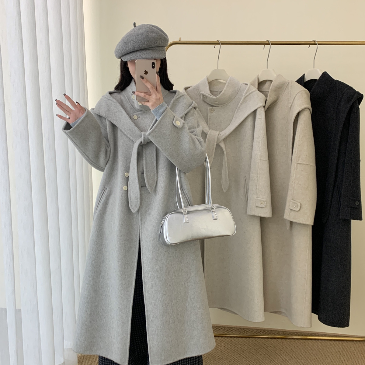 善设计韩气新款羊毛外套(配可拆卸包帽)（含70羊毛）32270025301,女装/女士精品,羽绒服,淘宝优惠券,粉丝福利购,淘宝优惠卷