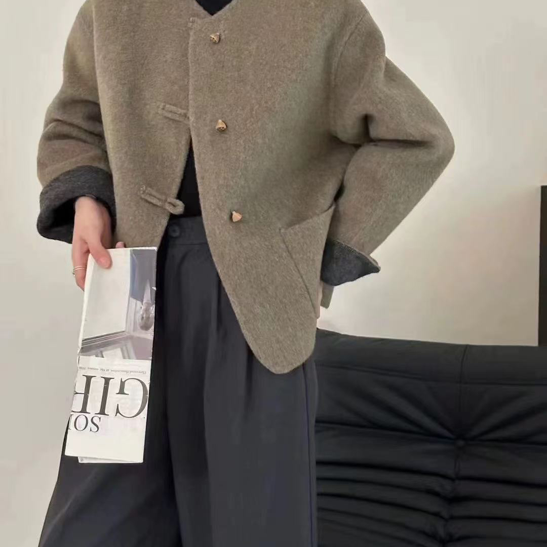 一善上新简约风小众设计款小香风羊毛外套（含100羊毛）YS2-n2892