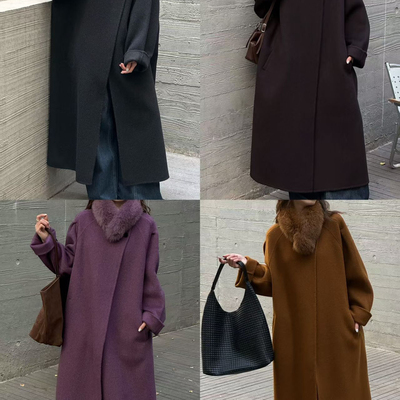 一善看双面长款羊毛外套(配可拆真狐狸毛毛领)（含80澳毛）689900