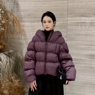 一善抽褶工艺层次感拉满南瓜帽抽褶保暖羽绒服外套OS581