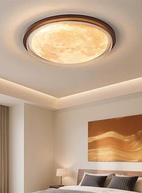 Ancient-winding bedroom light black walnut woodled cylindric