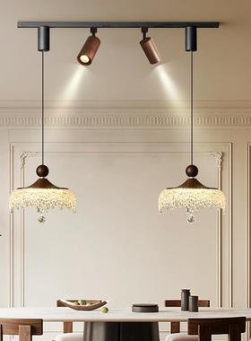 The chandeliers at the japanic mid-wind restaurant are remin