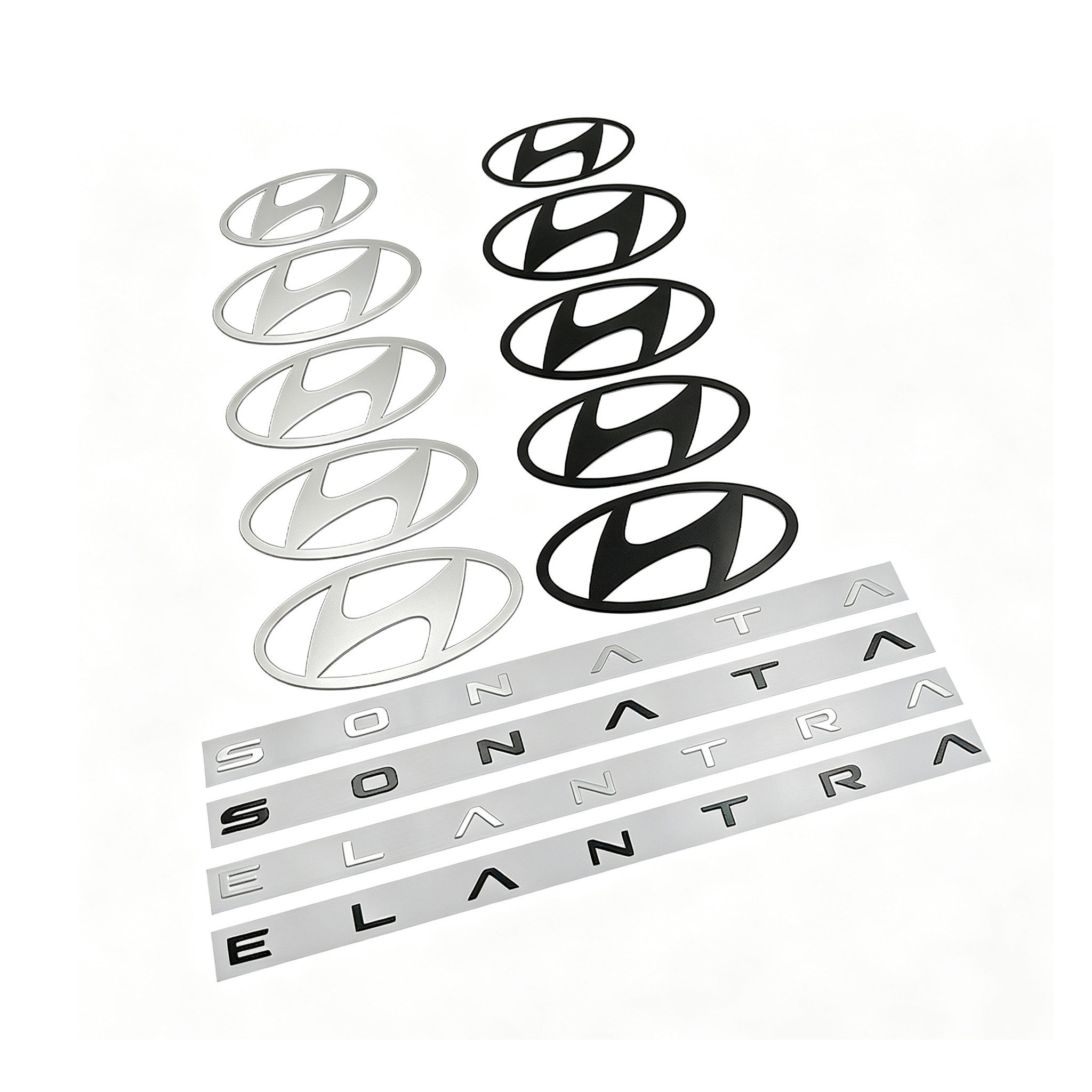 适用新五代途胜七代伊兰特车标改装铝合金机盖标前后标索纳塔字标