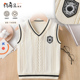 学院背心简约 毛衣马甲v领针织衫 男女童装 纯棉坎肩英伦风2024新款