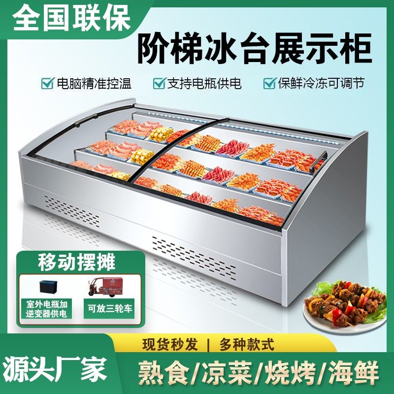 摆摊冰柜烧烤炸串冷藏冷冻展示柜商用三轮车台面柜保鲜柜移动冰箱