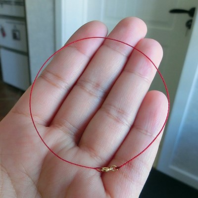 0.3mm超细红绳本命年18k手工编织