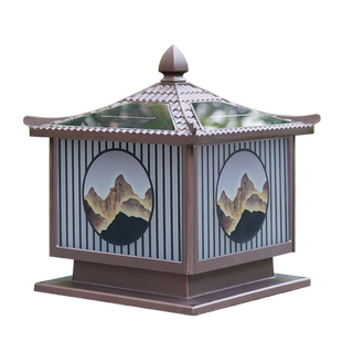 日照金山太阳能户外庭院柱头灯防水围墙灯别墅大门柱子灯接电款